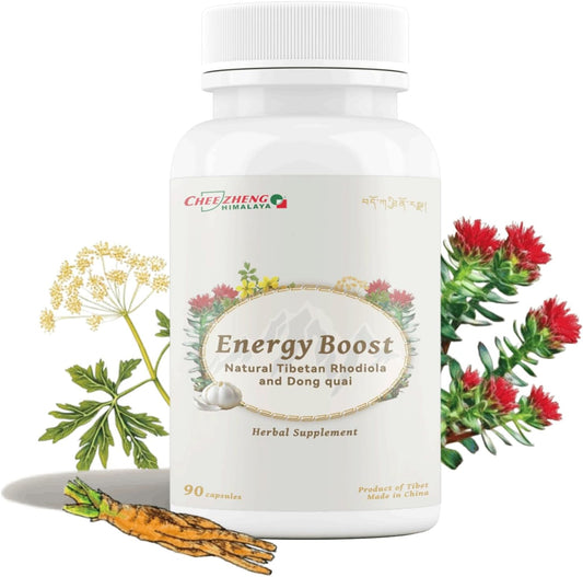 Organic Tibetan Rhodiola and Angelica Sinensis Capsules for Energy, Heart Health, Metabolism - 120 Veggie Caps