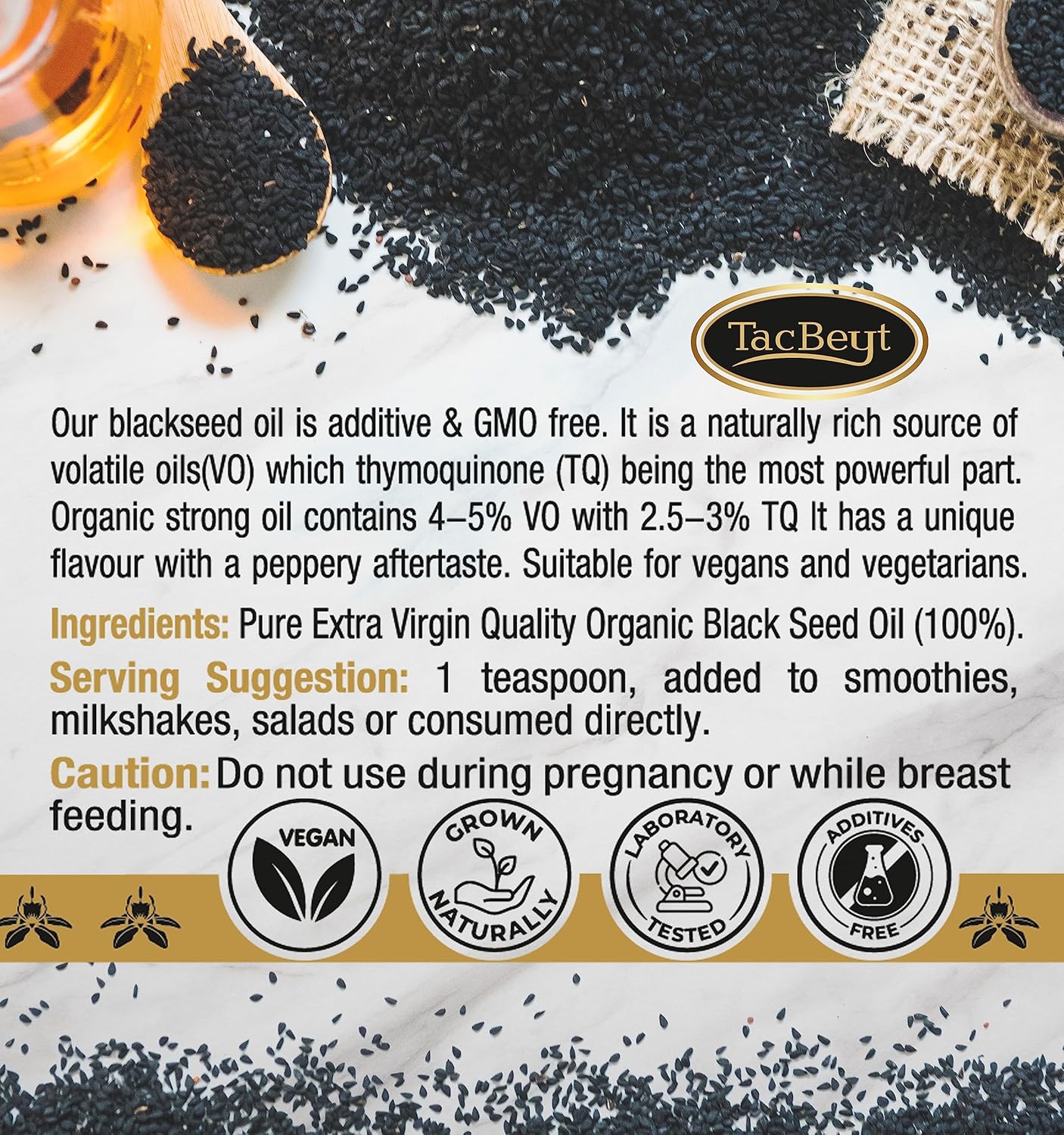 Organic Turkish Black Seed Oil Liquid | High Thymoquinone & Volatile Oil | USDA Certified, Non GMO, Cold-Pressed | Strong 16.90 Fl Oz Bottle
