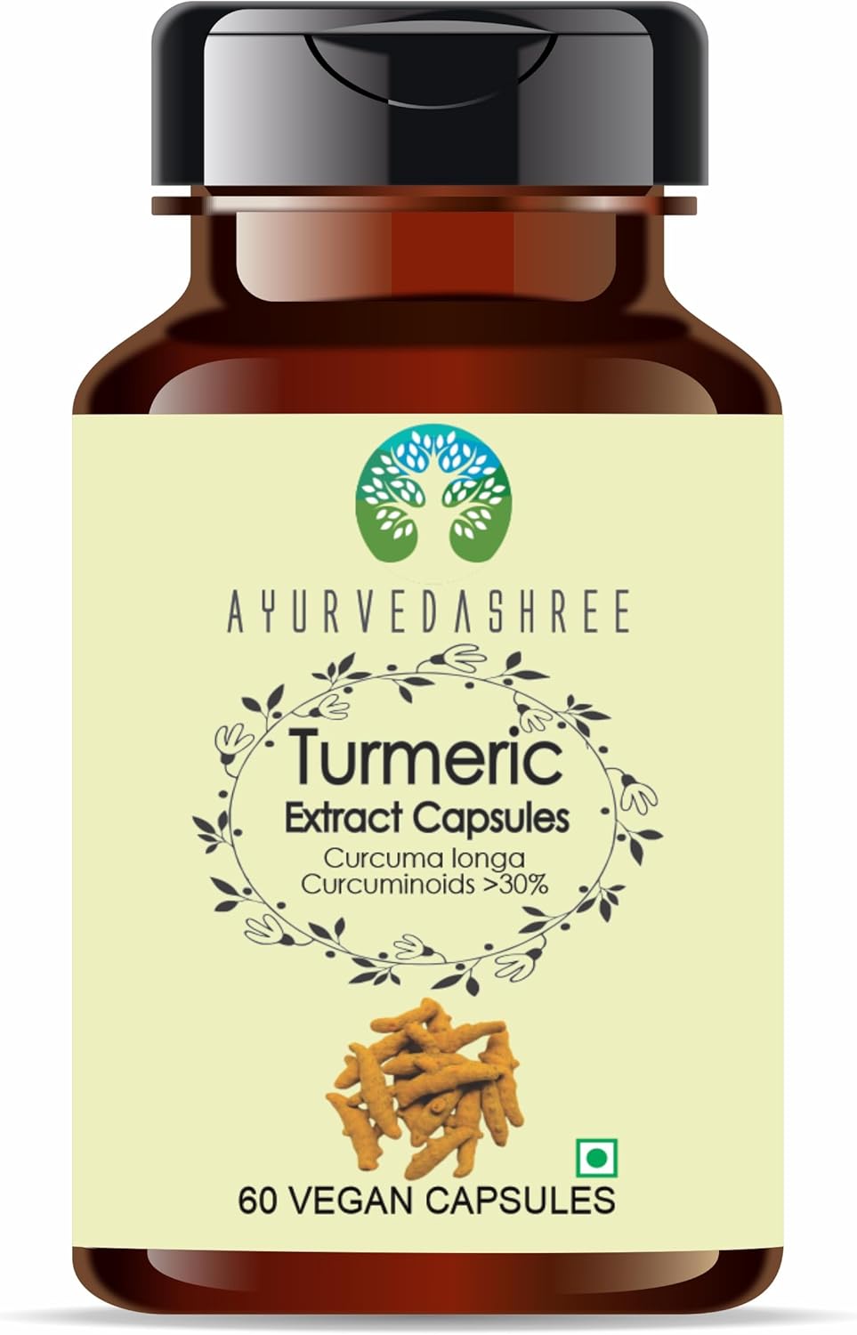 Organic Turmeric Extract Capsules - 60 Vegetarian Capsules | Curcuma Longa Supplement | All Natural | Vegan & Gluten-Free | GMP Certified