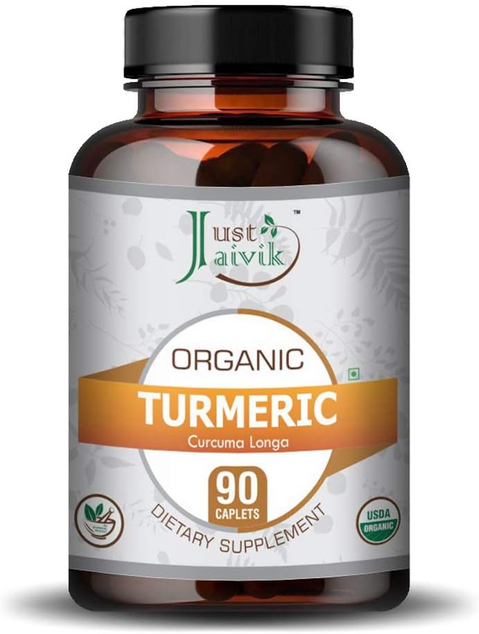 Organic Turmeric Tablets - 750 mg (90 Tablets) for Digestion & Well-Being | Dietary Supplement from Just Jaivik