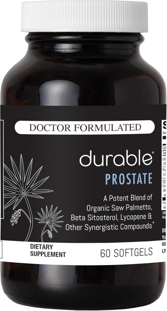 Organic USPlus® Saw Palmetto Beta-Sitosterol Lycopene & Pumpkin Seed Softgels for Prostate Health - Doctor-Formulated in USA