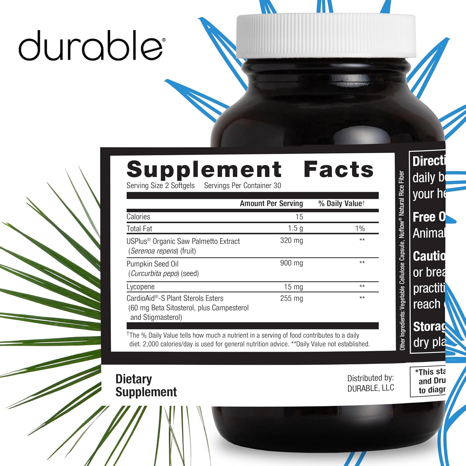 Organic USPlus® Saw Palmetto Beta-Sitosterol Lycopene & Pumpkin Seed Softgels for Prostate Health - Doctor-Formulated in USA