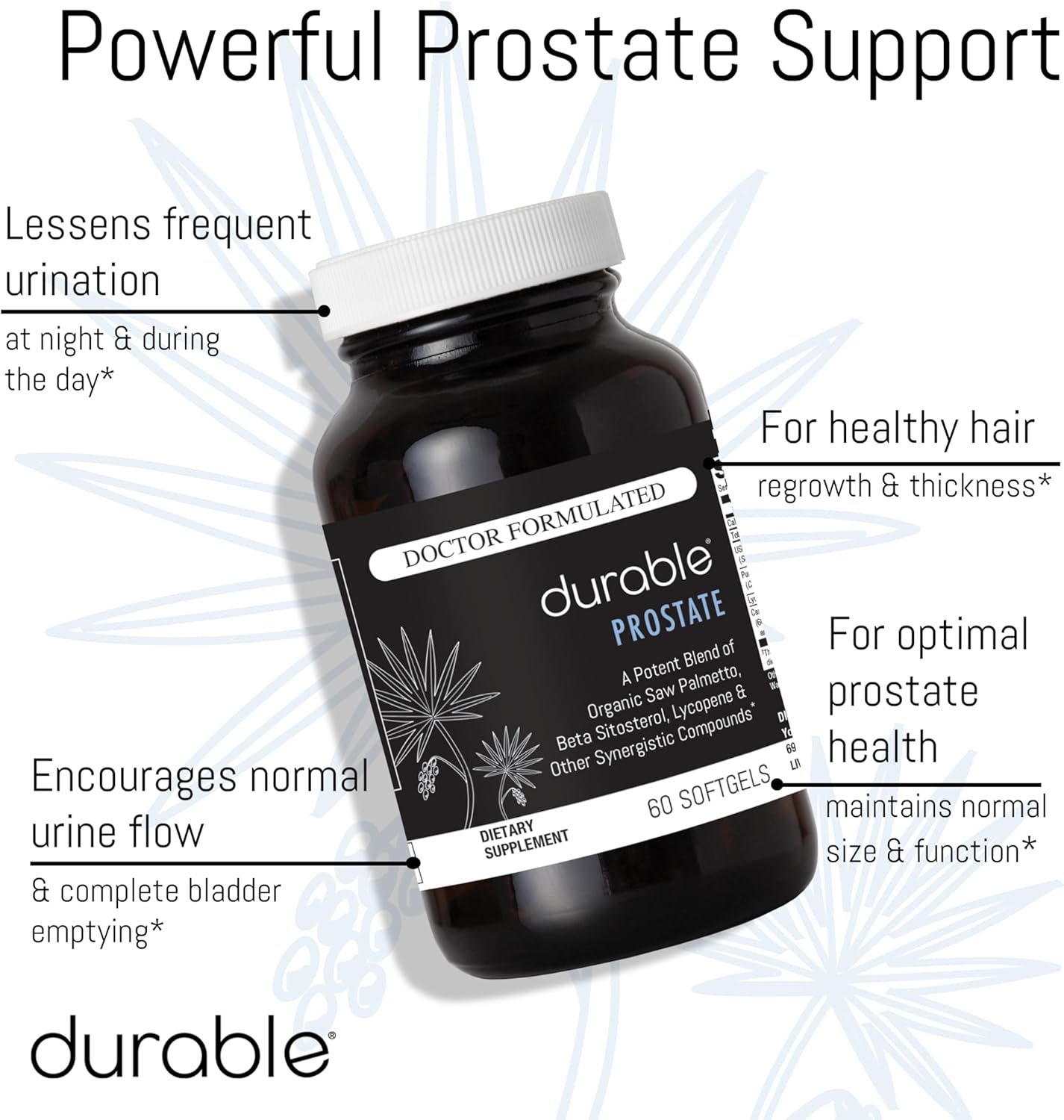 Organic USPlus® Saw Palmetto Beta-Sitosterol Lycopene & Pumpkin Seed Softgels for Prostate Health - Doctor-Formulated in USA