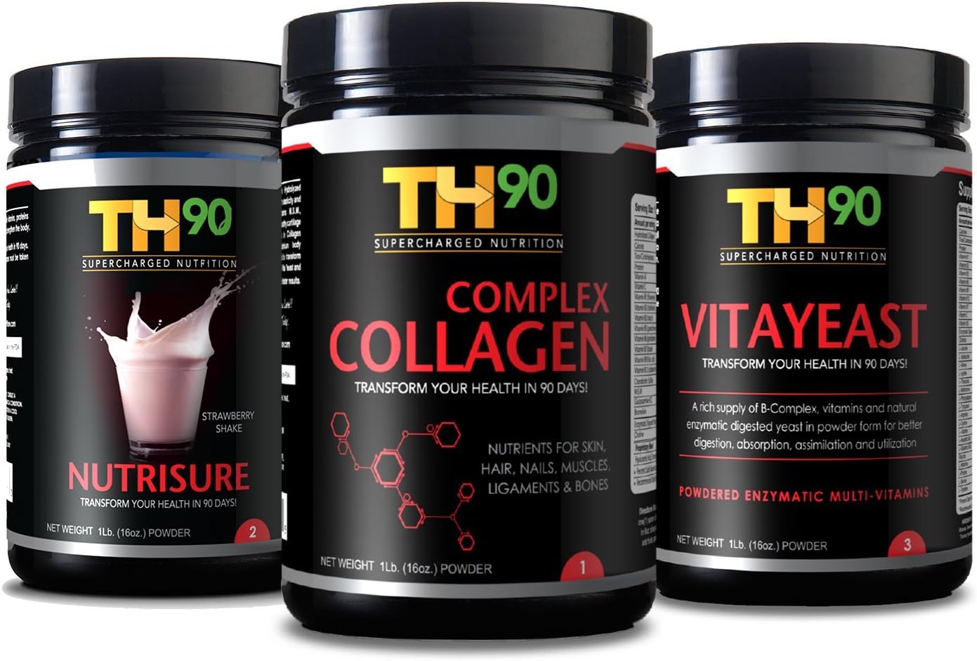 Organic Vanilla Collagen and Brewer's Yeast Nutrition Shake Kit - 1Lb (16OZ) - TH90 Formula