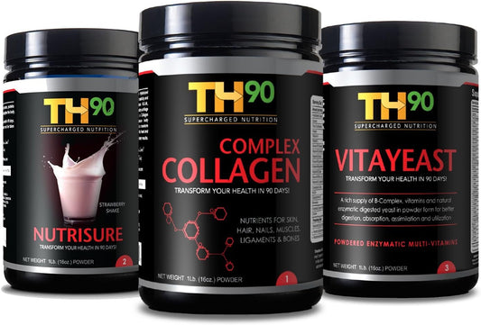 Organic Vanilla Collagen and Brewer's Yeast Nutrition Shake Kit - 1Lb (16OZ) - TH90 Formula