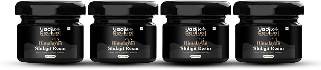 Organic VEDIK REVIVAL Pure Himalayan Shilajit Resin 30g - Natural Endurance & Stamina Boost - Pure Shilajit Resin for Health