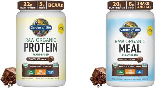 Organic Vegan Chocolate Protein Powder: Plant-Based Meal Replacement Shakes by Garden of Life