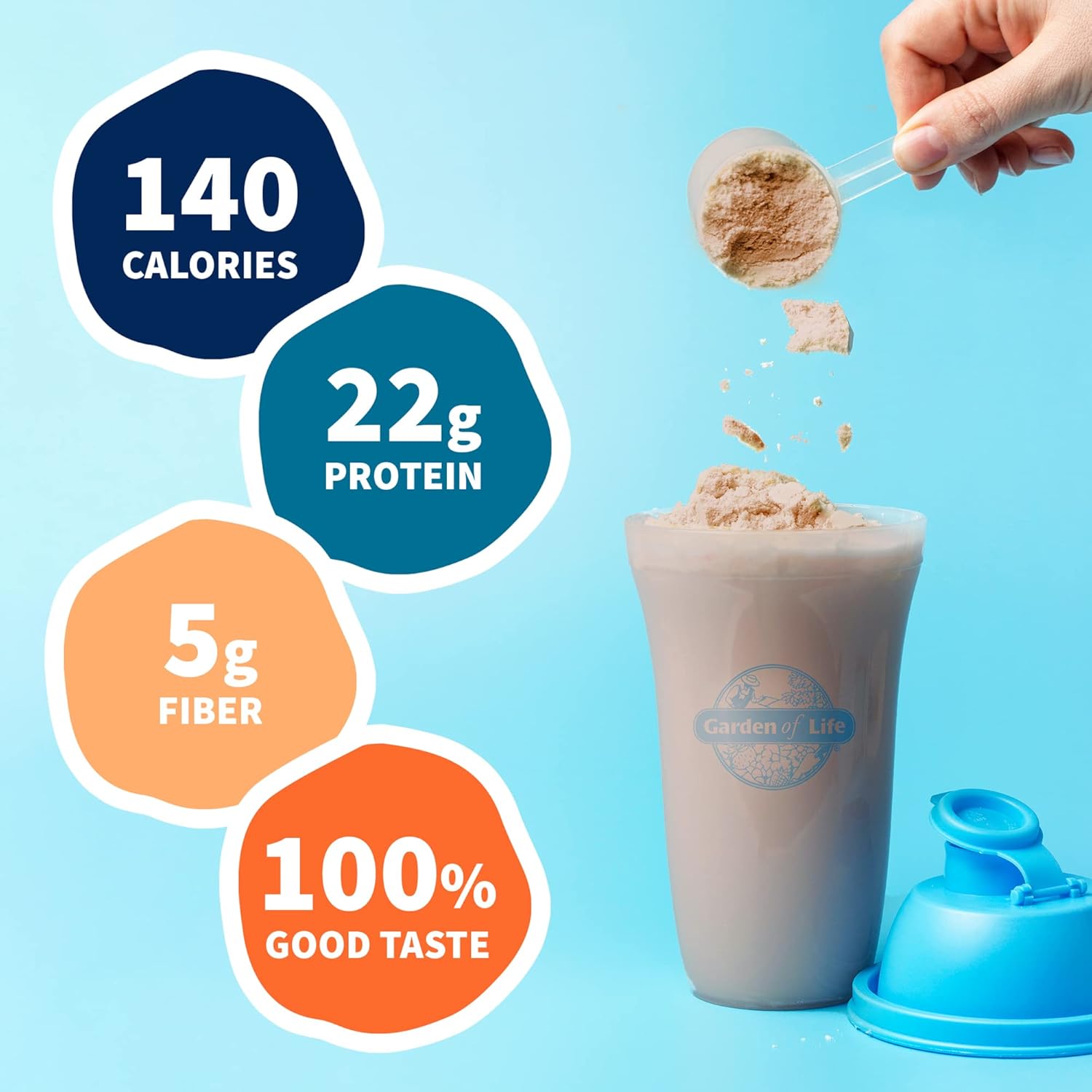 Organic Vegan Chocolate Protein Powder: Plant-Based Meal Replacement Shakes by Garden of Life