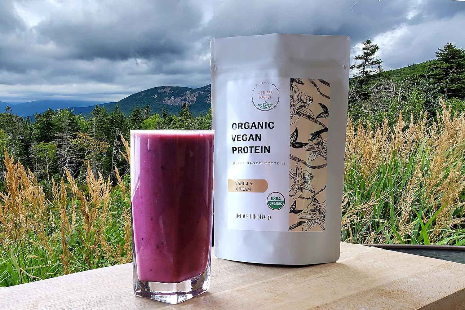 Organic Vegan Protein Powder - Plant Based Protein, Vanilla Flavor - Non Dairy, Lactose Free, No Sugar Added, Gluten Free, Soy Free, Non-GMO, Ketogenic Vegan Blend - 1 lb, 16 Ounce