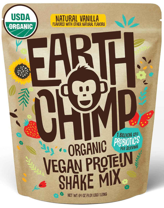 Organic Vegan Protein Powder - with Probiotics - Non GMO, Dairy Free, Non Whey, Plant Based Protein Powder for Women and Men, Gluten Free - 52 Servings 64 Oz (Vanilla)