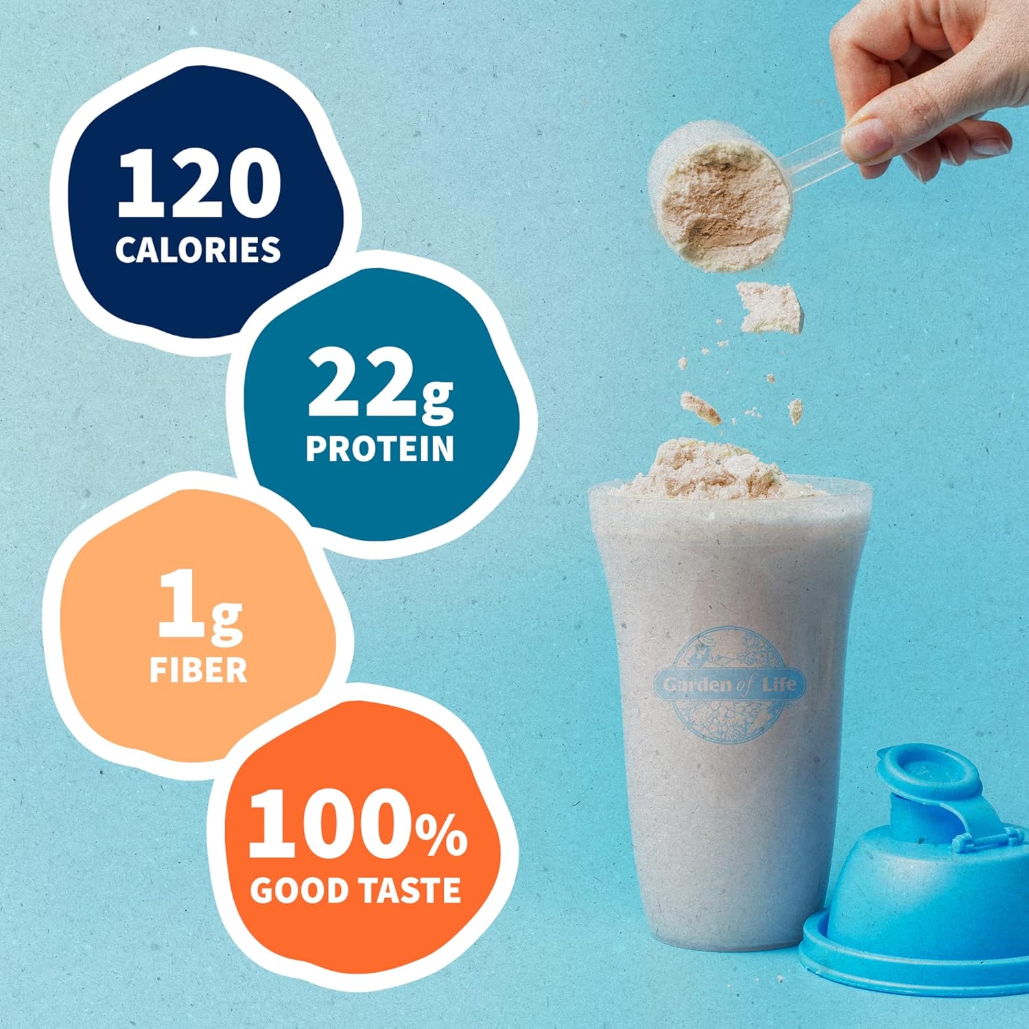 Organic Vegan Protein Powder with 22g & Zinc Supplements 30mg for Immune Support by Garden of Life