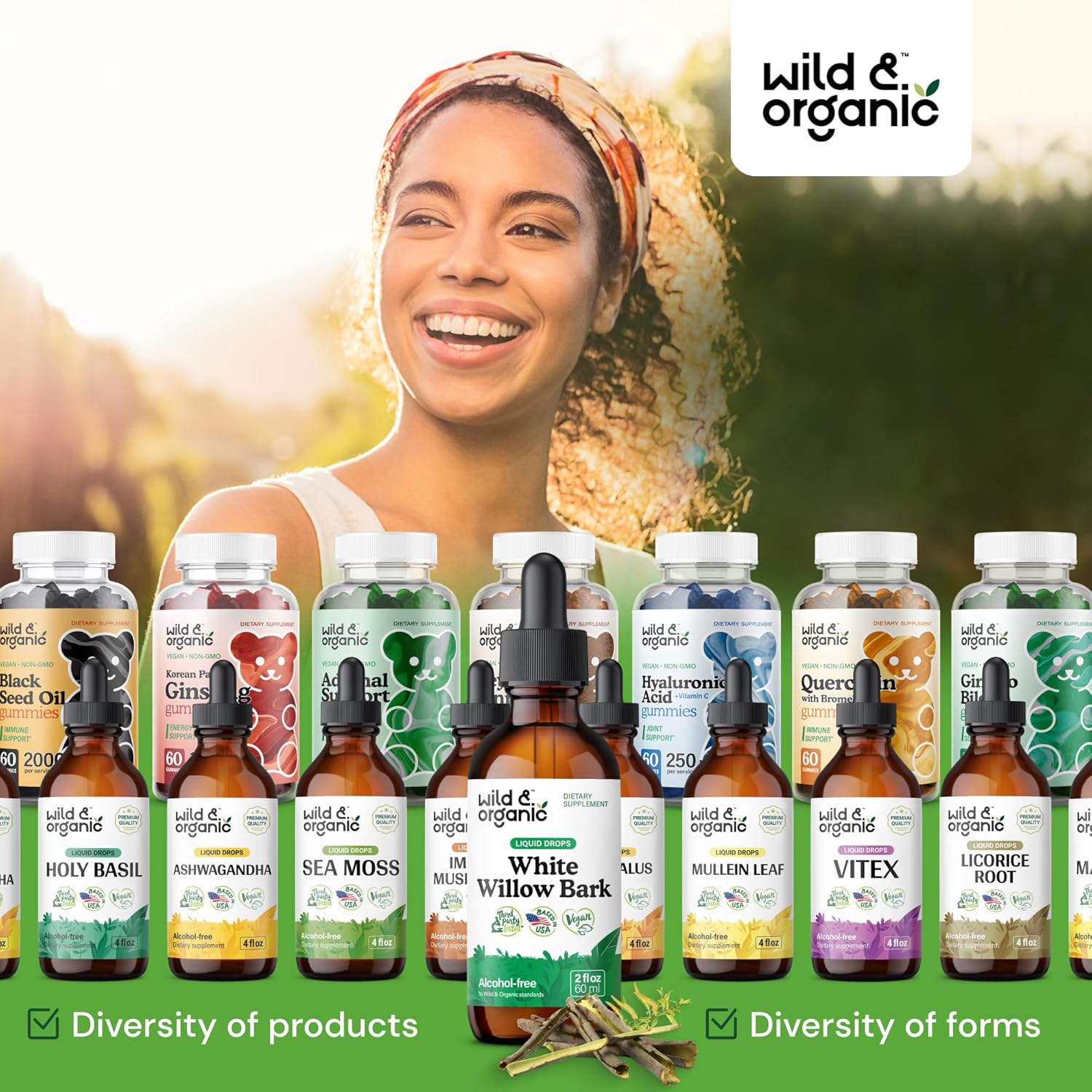 Organic White Willow Bark Liquid Extract Drops - 500mg Herbal Tincture for Well-Being - Alcohol & Sugar-Free, Non-GMO - 2 fl oz Bottle