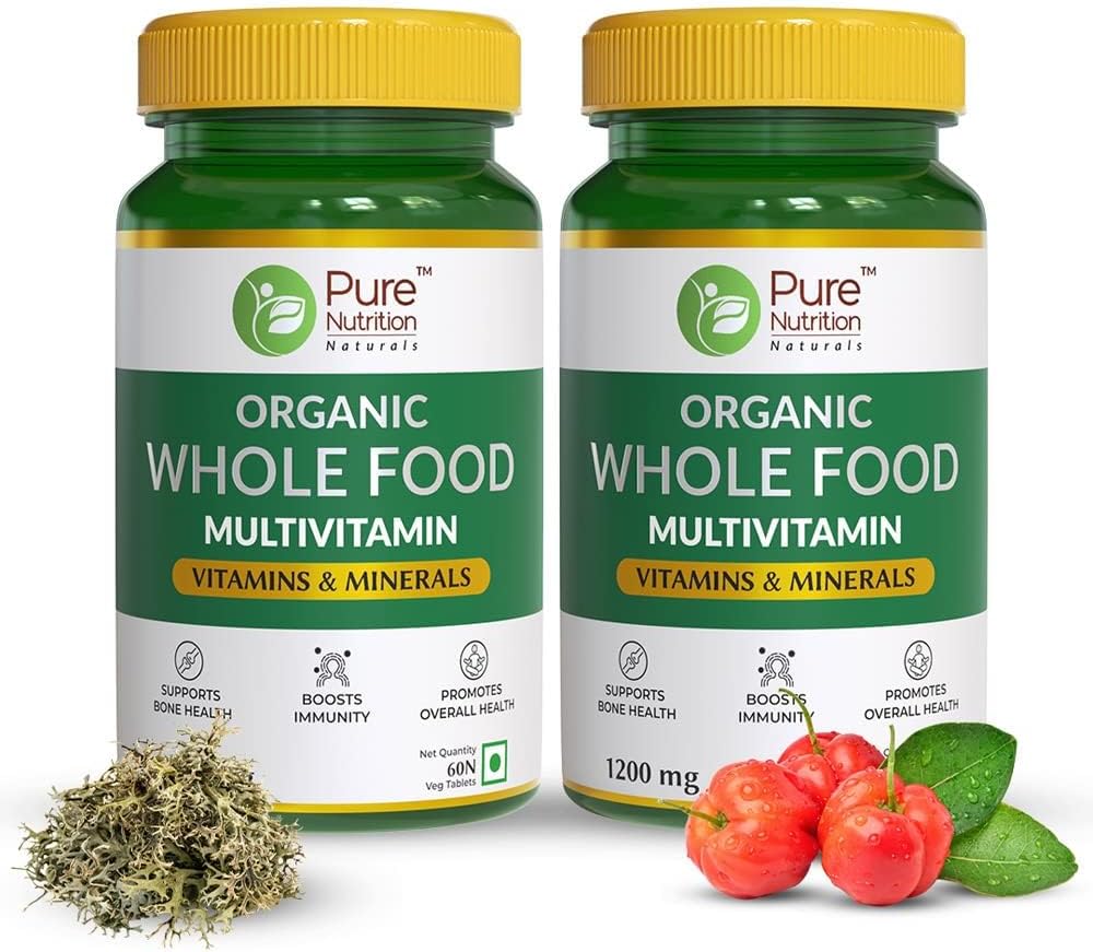 Organic Wholefood Plant-Based Multivitamin with 100% RDA Essential Nutrients - 120 Tablets