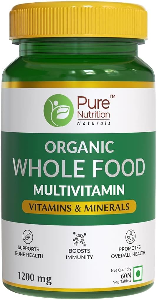 Organic Wholefood Plant-Based Multivitamin with 100% RDA Essential Nutrients - 120 Tablets