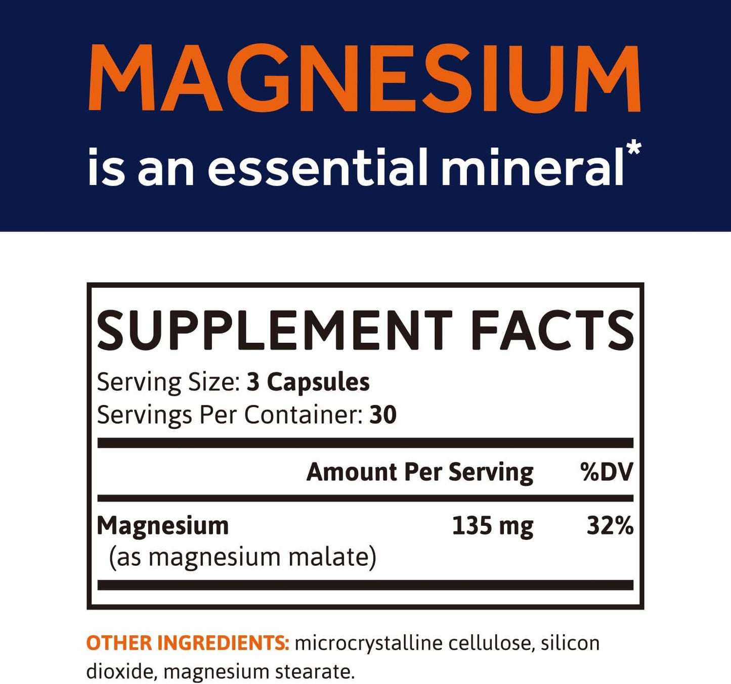 Organic Whollium Magnesium Malate Capsules for Energy and Muscle Support - Fully Chelated, Bioactive, Vegan-Friendly Formula (90 Count)