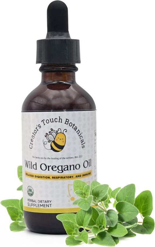 Organic Wild Mediterranean Oil of Oregano Drops for Immune & Digestive Support - 6 Month Supply | Vegan & Non-GMO Herbal Blend for Overall Health