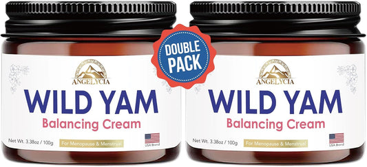 Organic Wild Yam Cream for Hormone Balance in Women | Hormone Support for PMS, Perimenopause & Menopause | 100% Pure | 6.76 Oz Jar