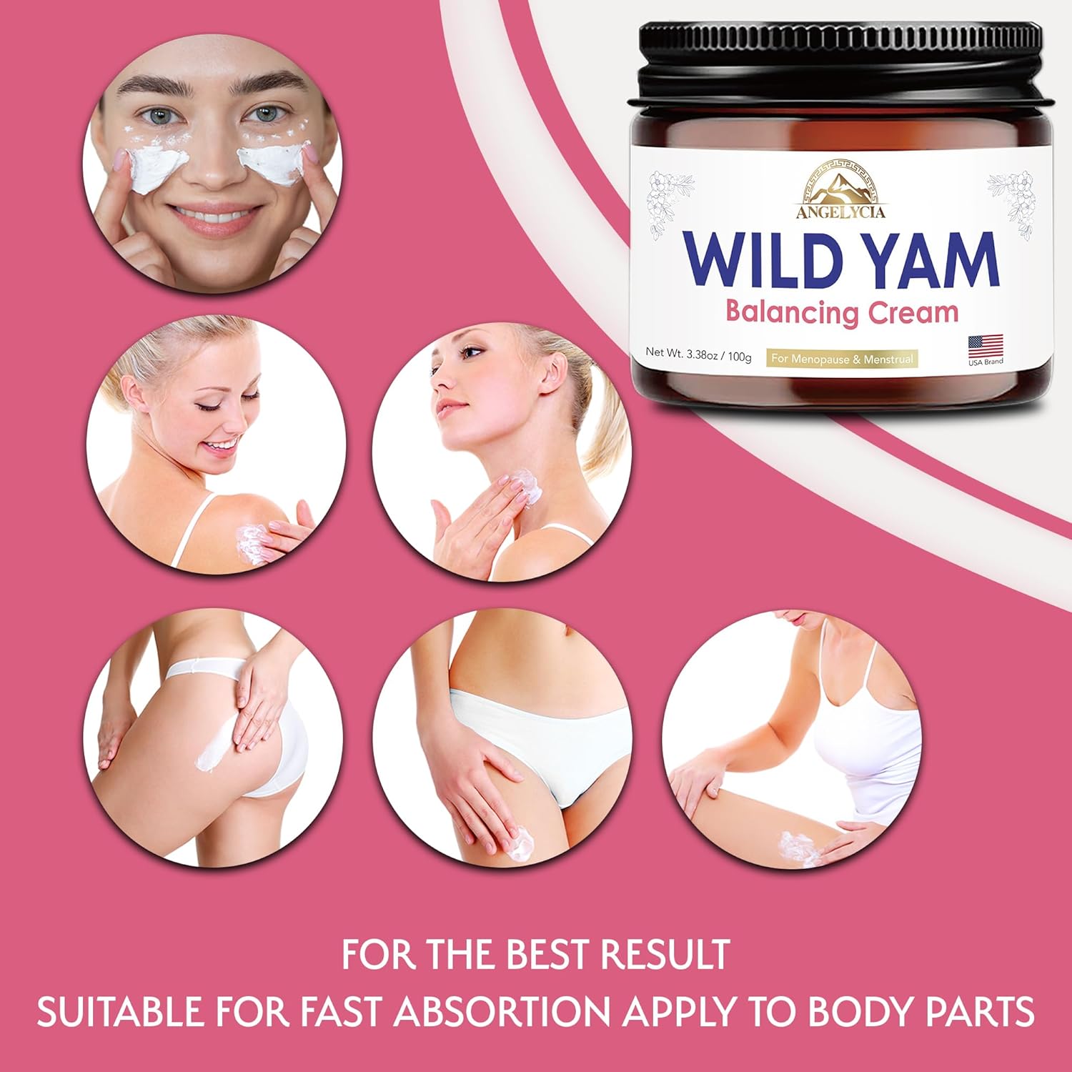 Organic Wild Yam Cream for Hormone Balance in Women | Hormone Support for PMS, Perimenopause & Menopause | 100% Pure | 6.76 Oz Jar