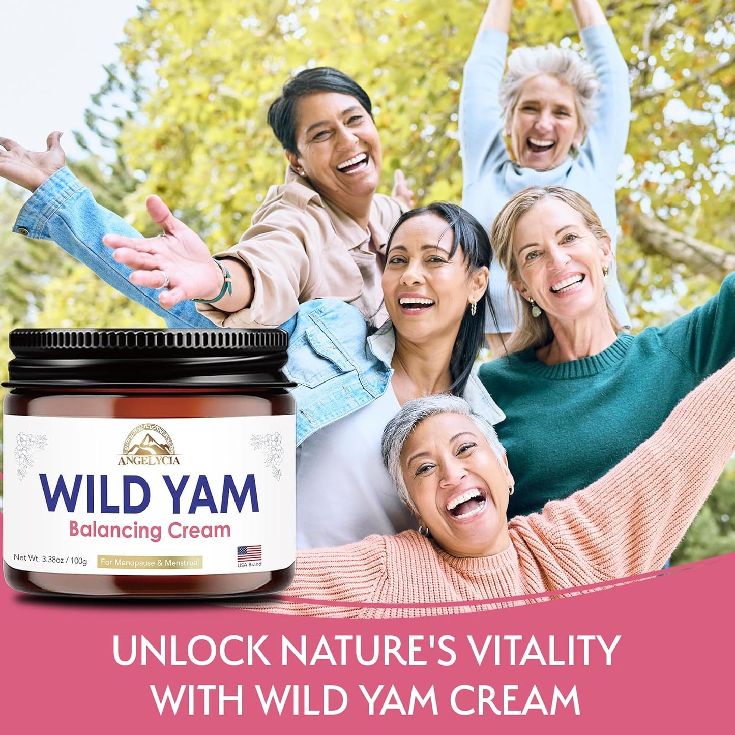 Organic Wild Yam Cream for Hormone Balance in Women | Hormone Support for PMS, Perimenopause & Menopause | 100% Pure | 6.76 Oz Jar