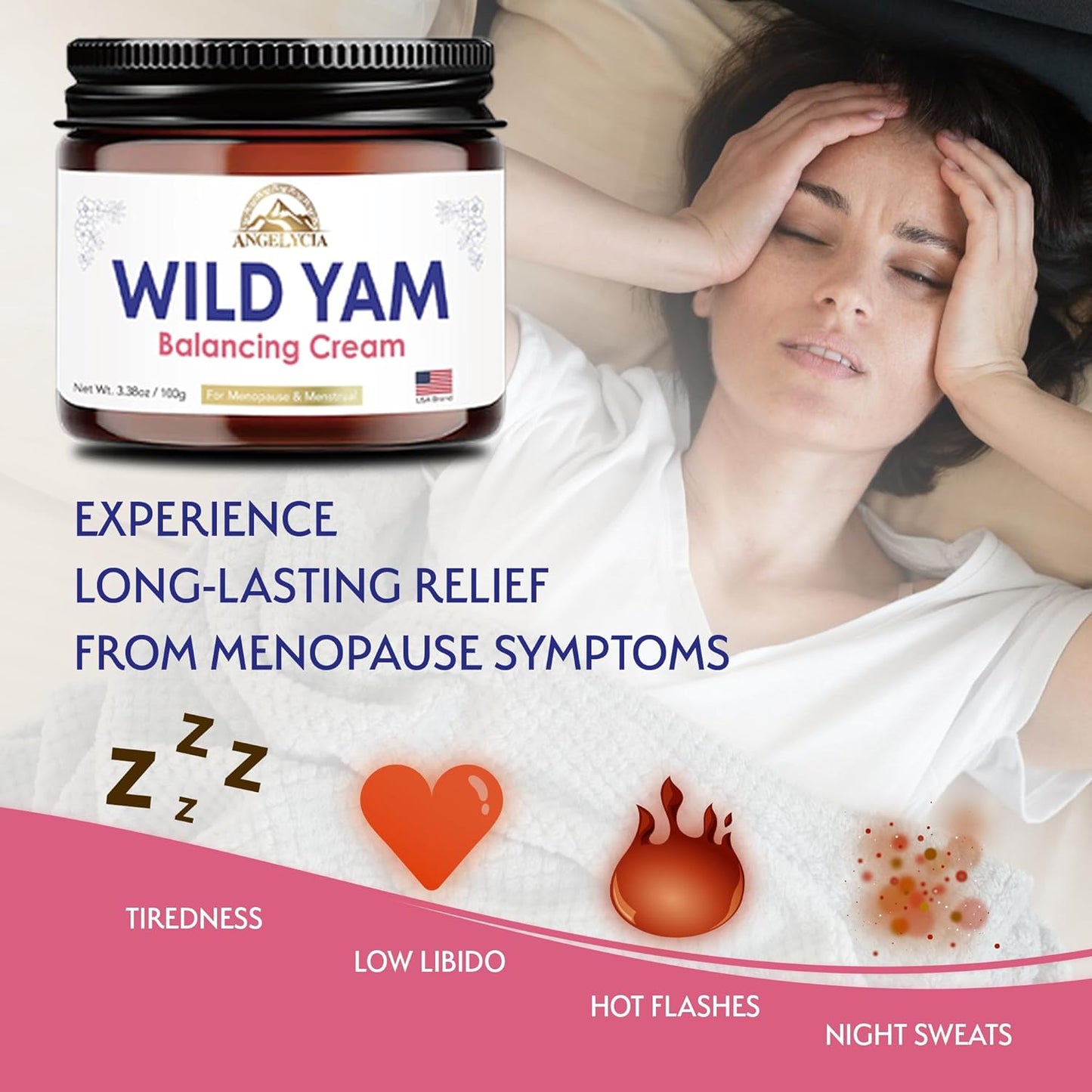 Organic Wild Yam Cream for Hormone Balance in Women | Hormone Support for PMS, Perimenopause & Menopause | 100% Pure | 6.76 Oz Jar