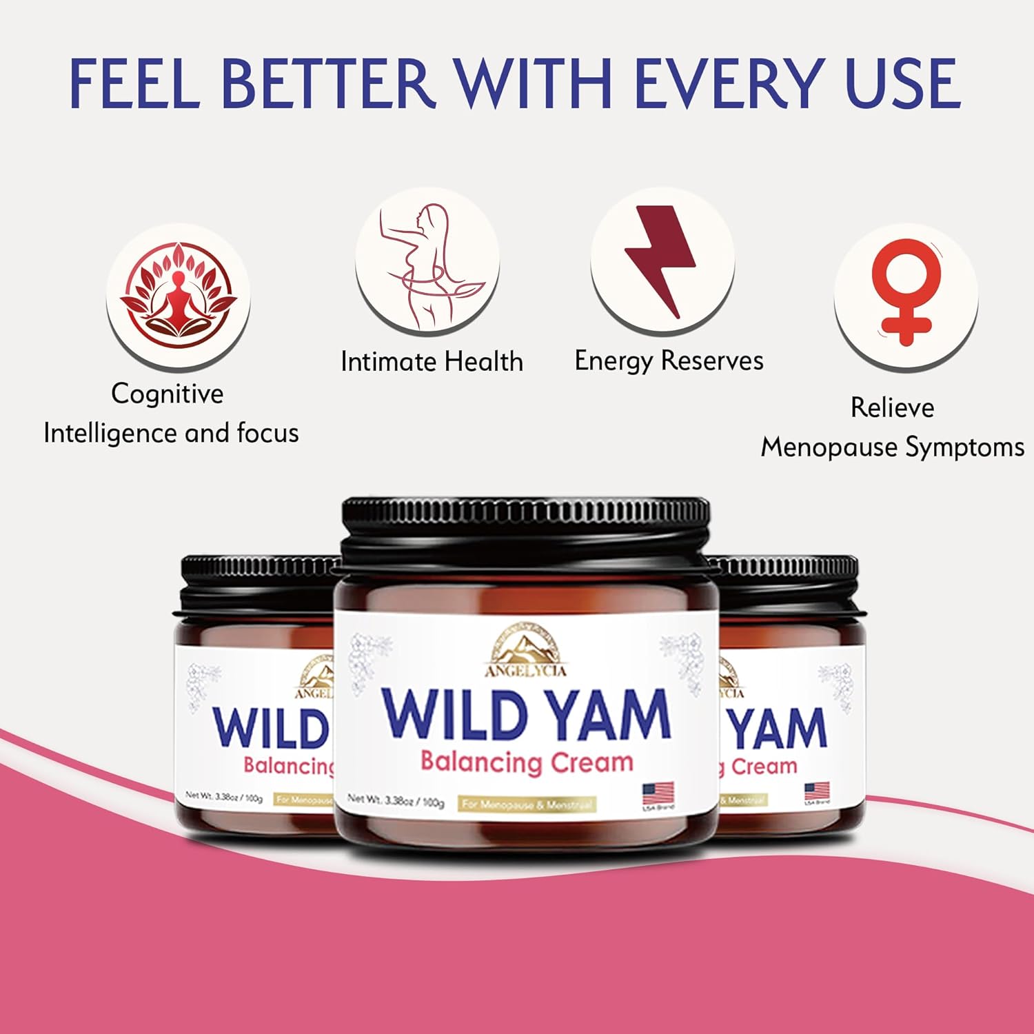 Organic Wild Yam Cream for Hormone Balance in Women | Hormone Support for PMS, Perimenopause & Menopause | 100% Pure | 6.76 Oz Jar