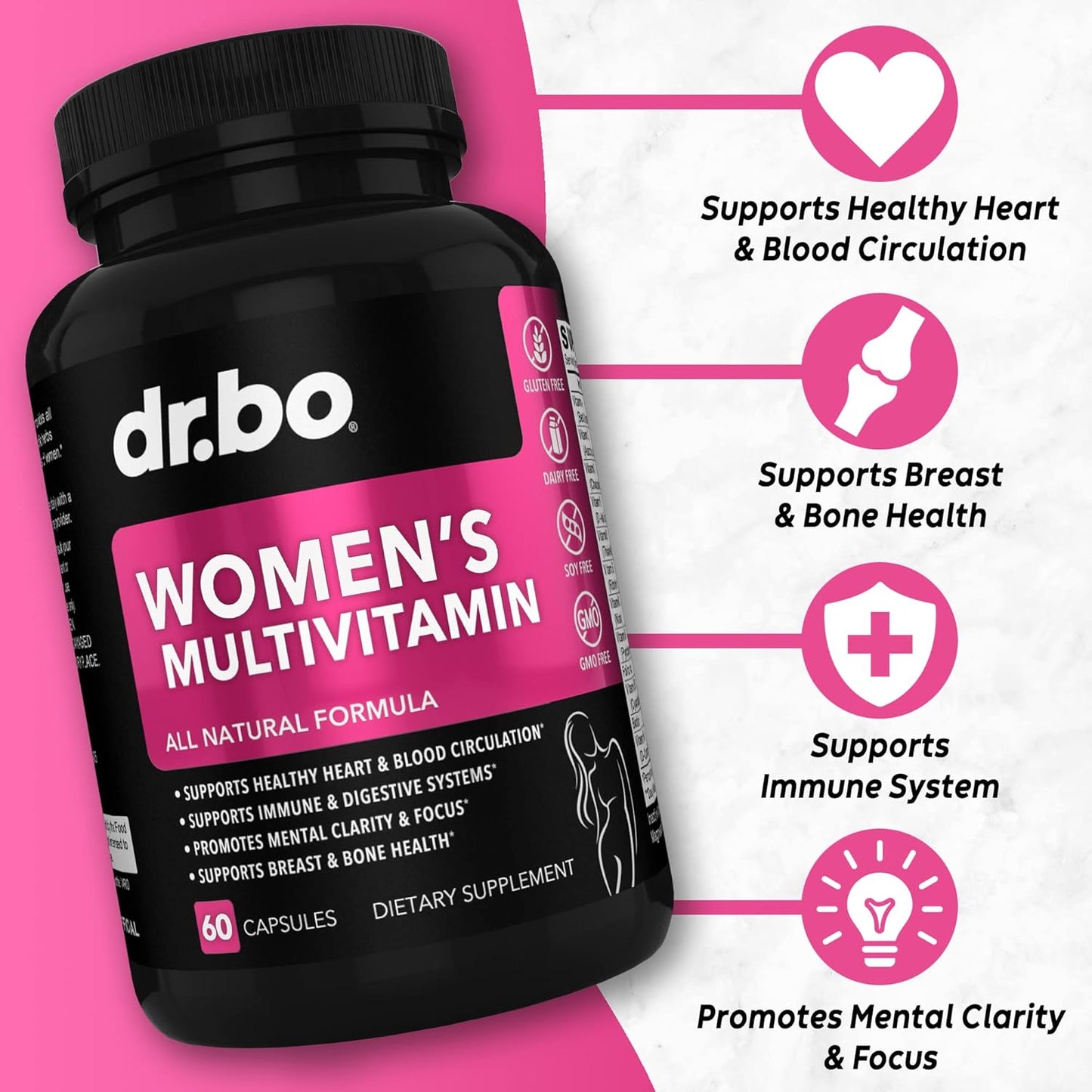 Organic Women's Multivitamin with Superfood Greens, Fruits, Magnesium & Zinc - Daily Energy Supplement with Vegetable Foods
