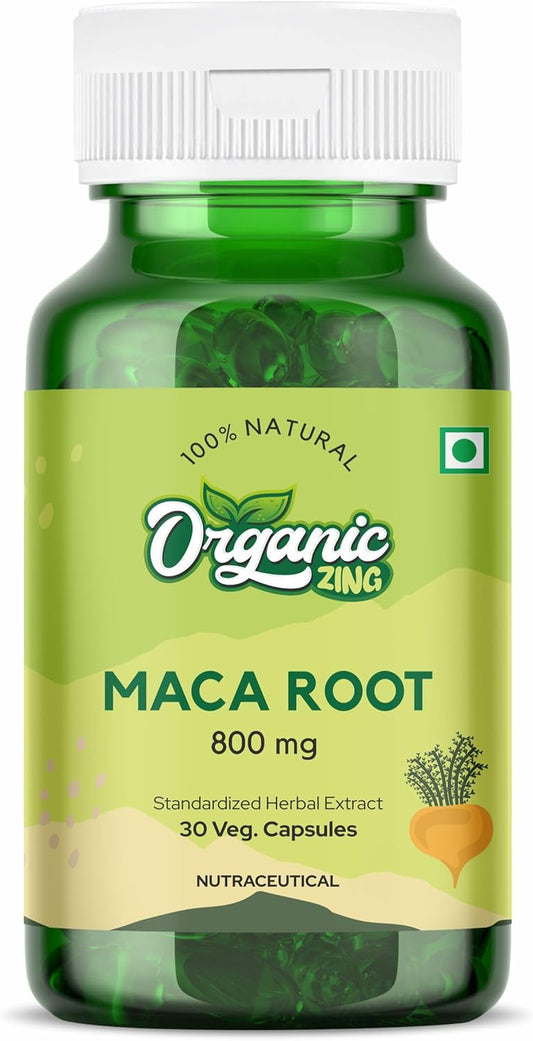 Organic Zing Maca Root Capsules - Black, Red, Yellow - 800mg per Serving - Natural Remedy for Health Issues - 30 Capsules