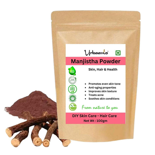 Organically Grown Manjistha Root Powder - Skin Lightening for Face, Hair, and Body (100g)
