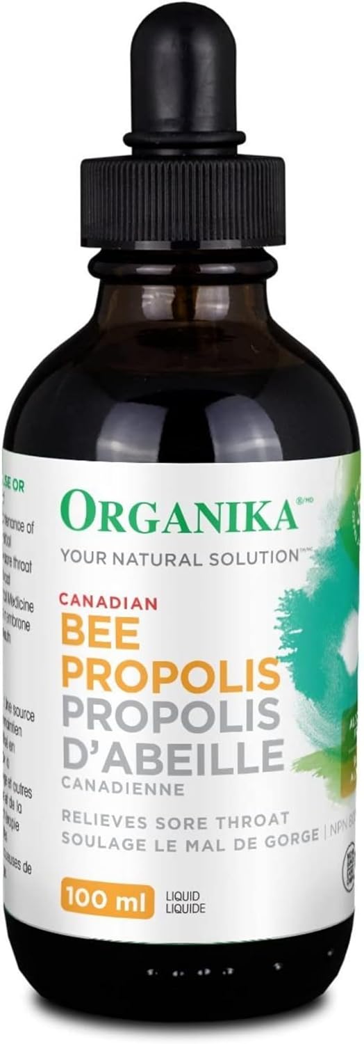 Organika Bee Propolis Liquid - 100ml 3.38oz - Immune Support & Antioxidant - Natural Relief for Sore Throat - Alcohol-Free
