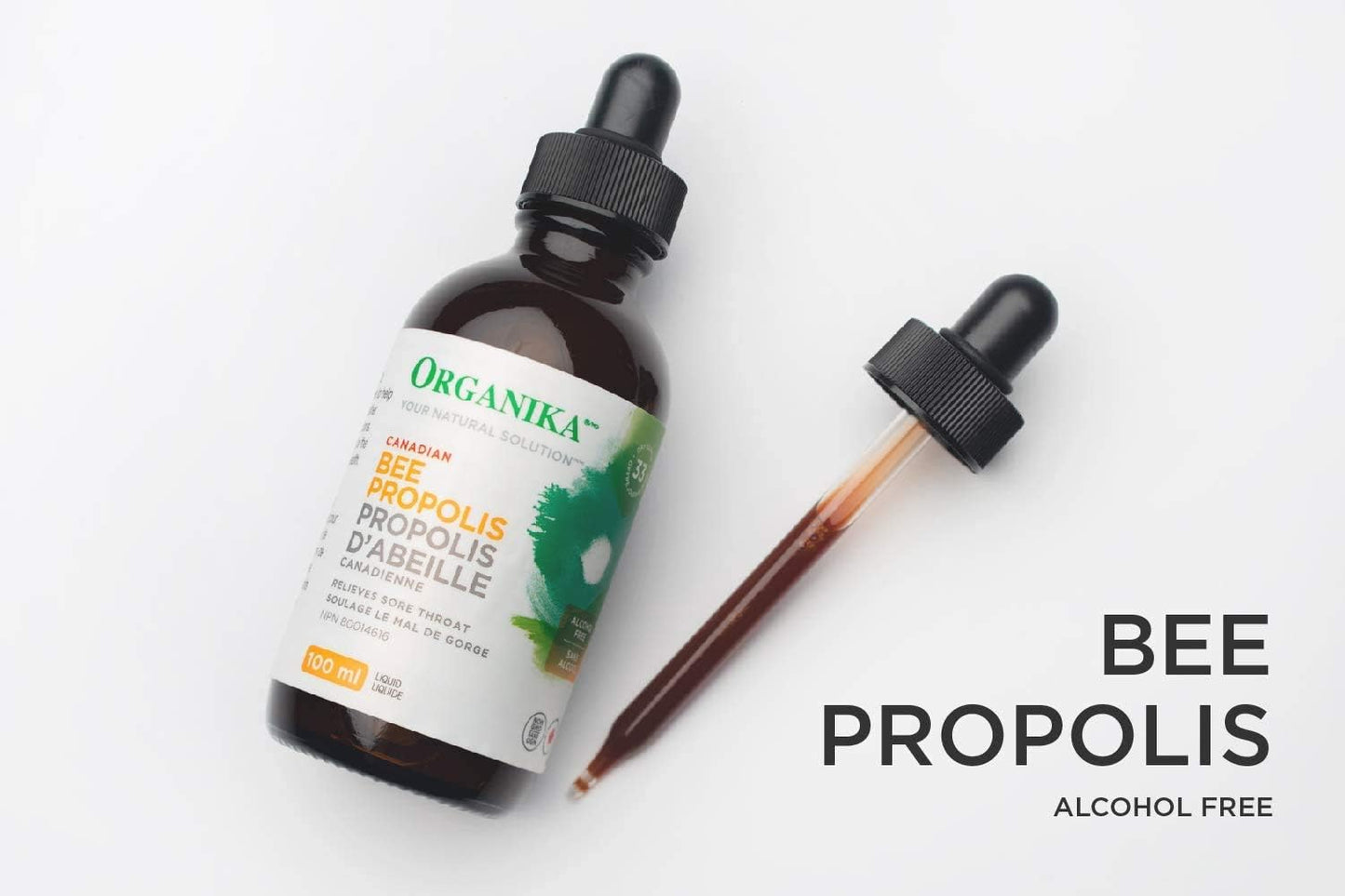 Organika Bee Propolis Liquid - 100ml 3.38oz - Immune Support & Antioxidant - Natural Relief for Sore Throat - Alcohol-Free