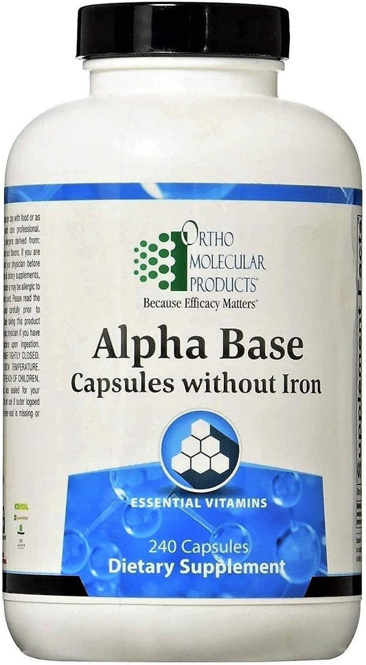 Ortho Molecular Alpha Base Capsules - Iron-Free Formula (240 Count)