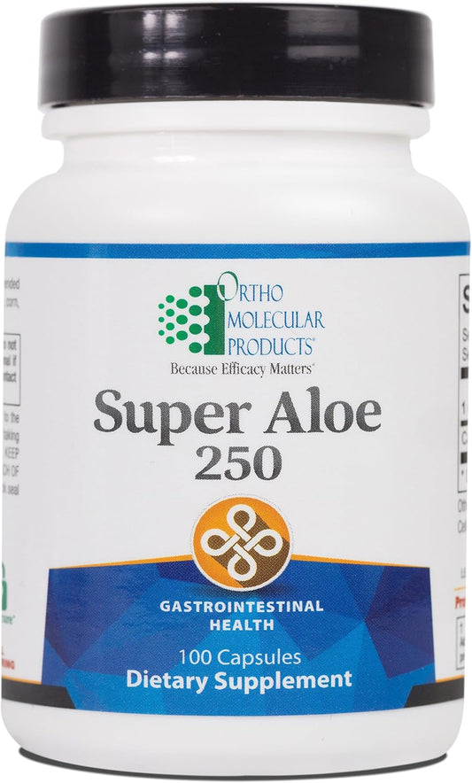 Ortho Molecular Super Aloe 250 Capsules - Gentle Digestive Support for Health & Wellness