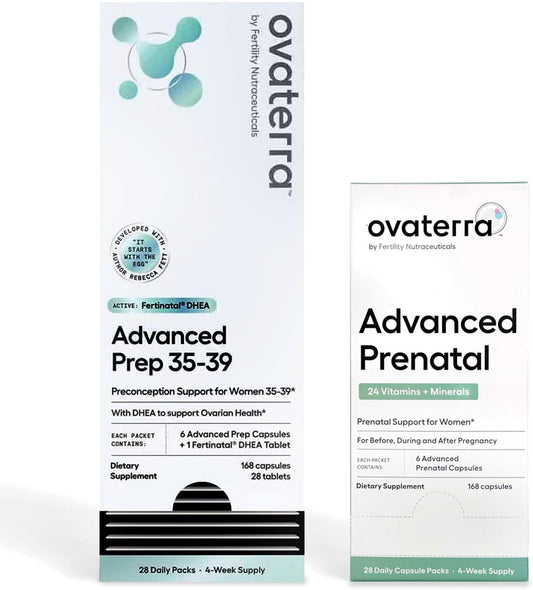 Ovaterra Women's Prenatal & Preconception Multivitamin Bundle - 4-Week Supply with Choline, Methylfolate, Iron, DHEA, Vitamins A, B6, B12 - Fertility Support (56 Pack)