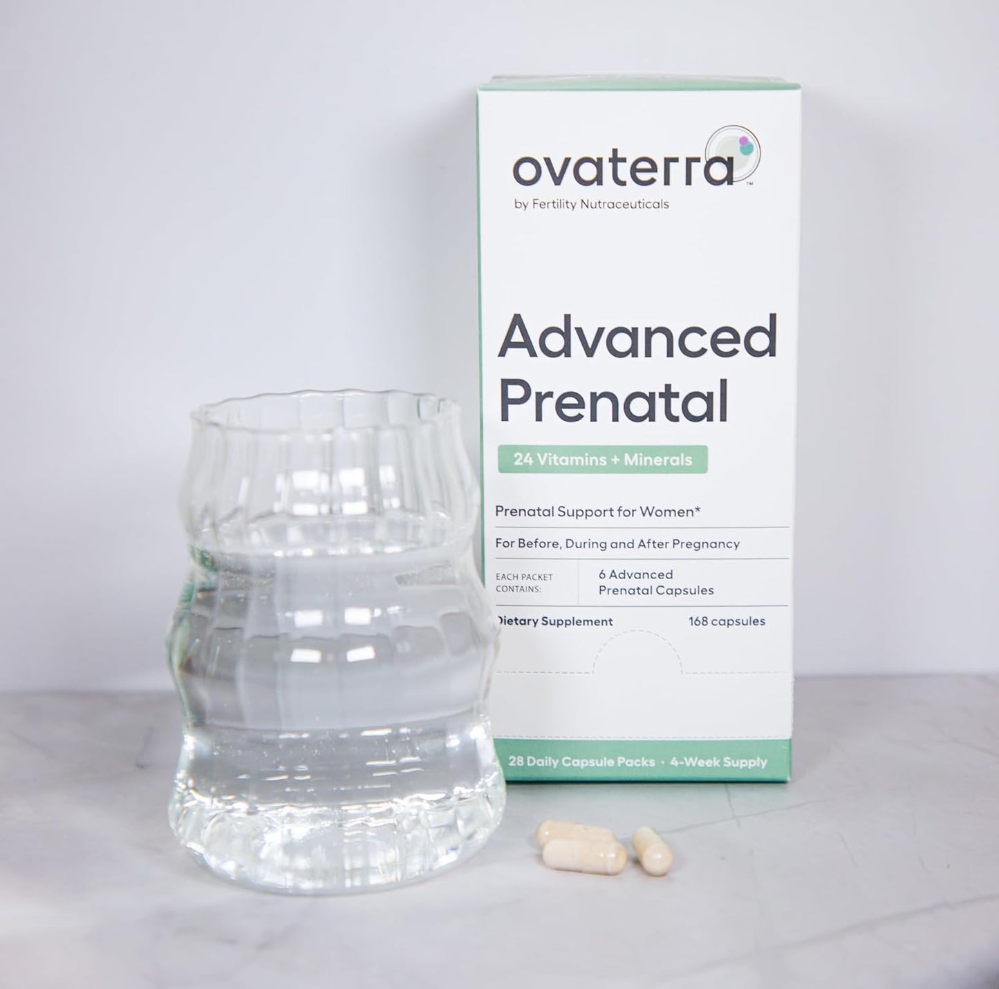 Ovaterra Women's Prenatal & Preconception Multivitamin Bundle - 4-Week Supply with Choline, Methylfolate, Iron, DHEA, Vitamins A, B6, B12 - Fertility Support (56 Pack)