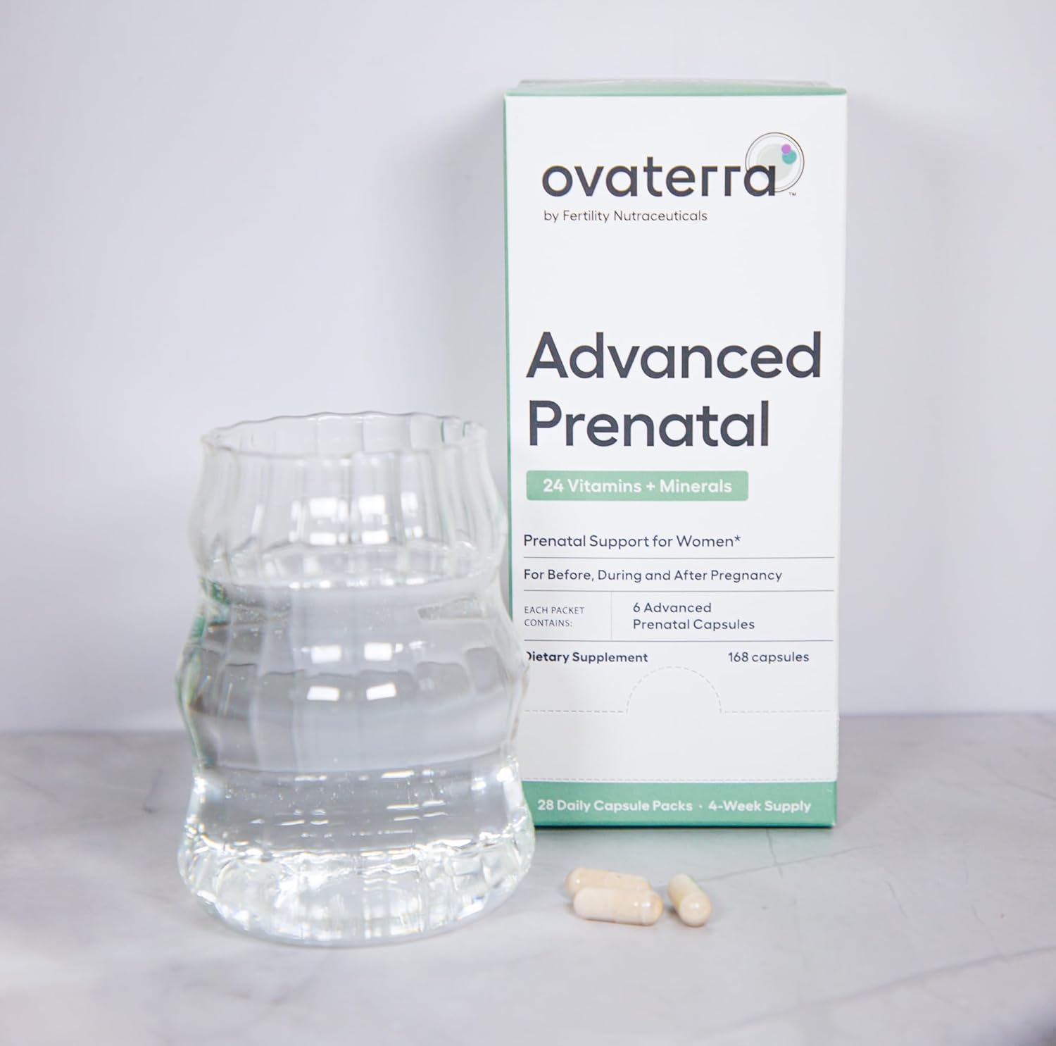Ovaterra Women's Prenatal & Preconception Multivitamin Bundle - 4-Week Supply with Choline, Methylfolate, Iron, DHEA, Vitamins A, B6, B12 - Fertility Support (56 Pack)