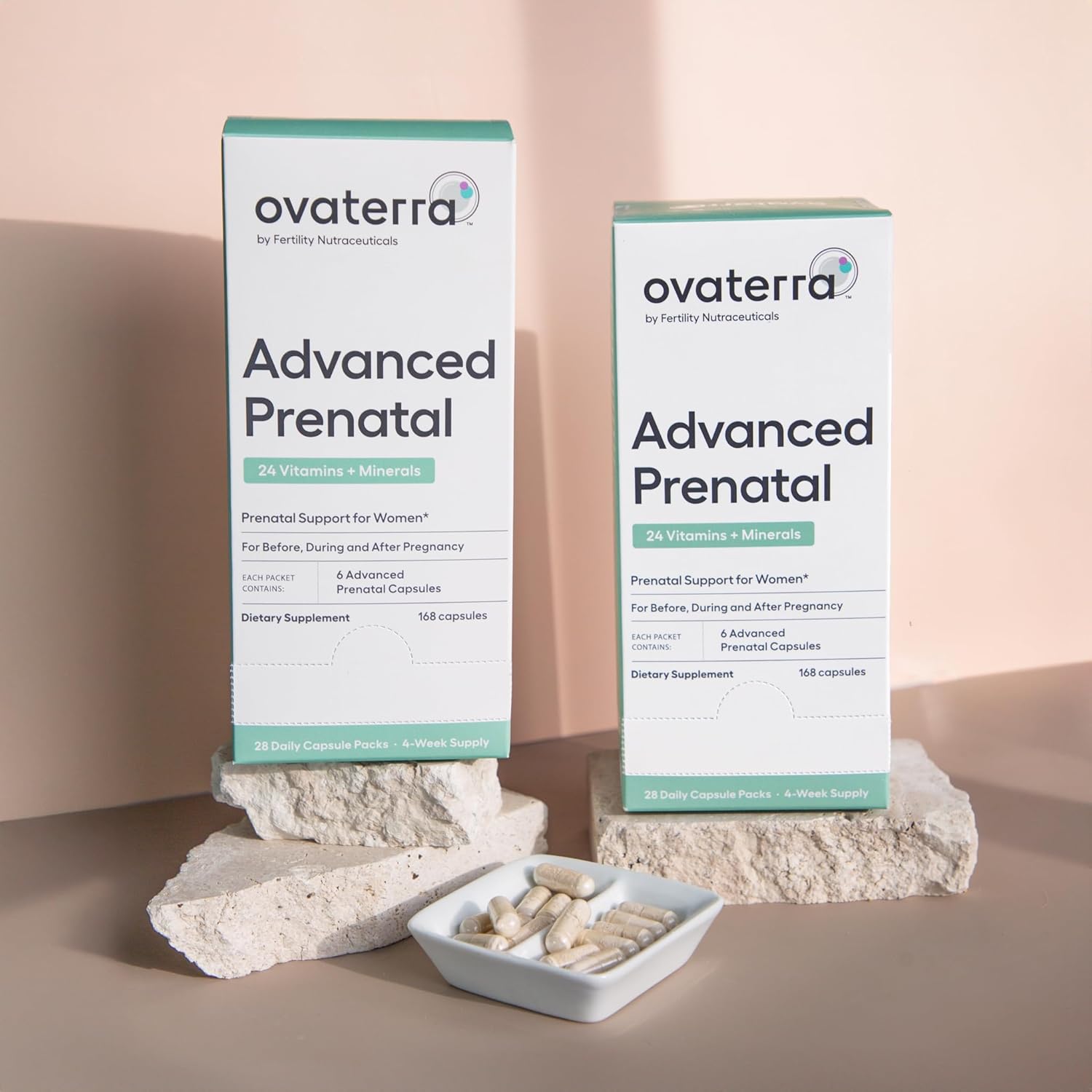 Ovaterra Women's Prenatal & Preconception Multivitamin Bundle - 4-Week Supply with Choline, Methylfolate, Iron, DHEA, Vitamins A, B6, B12 - Fertility Support (56 Pack)