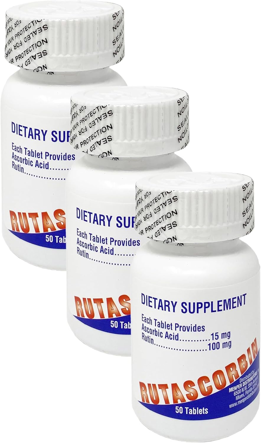 Pack of 150 RUTASCORBIN Memper Vitality Boost Tablets for Immune Support and Cardio Health