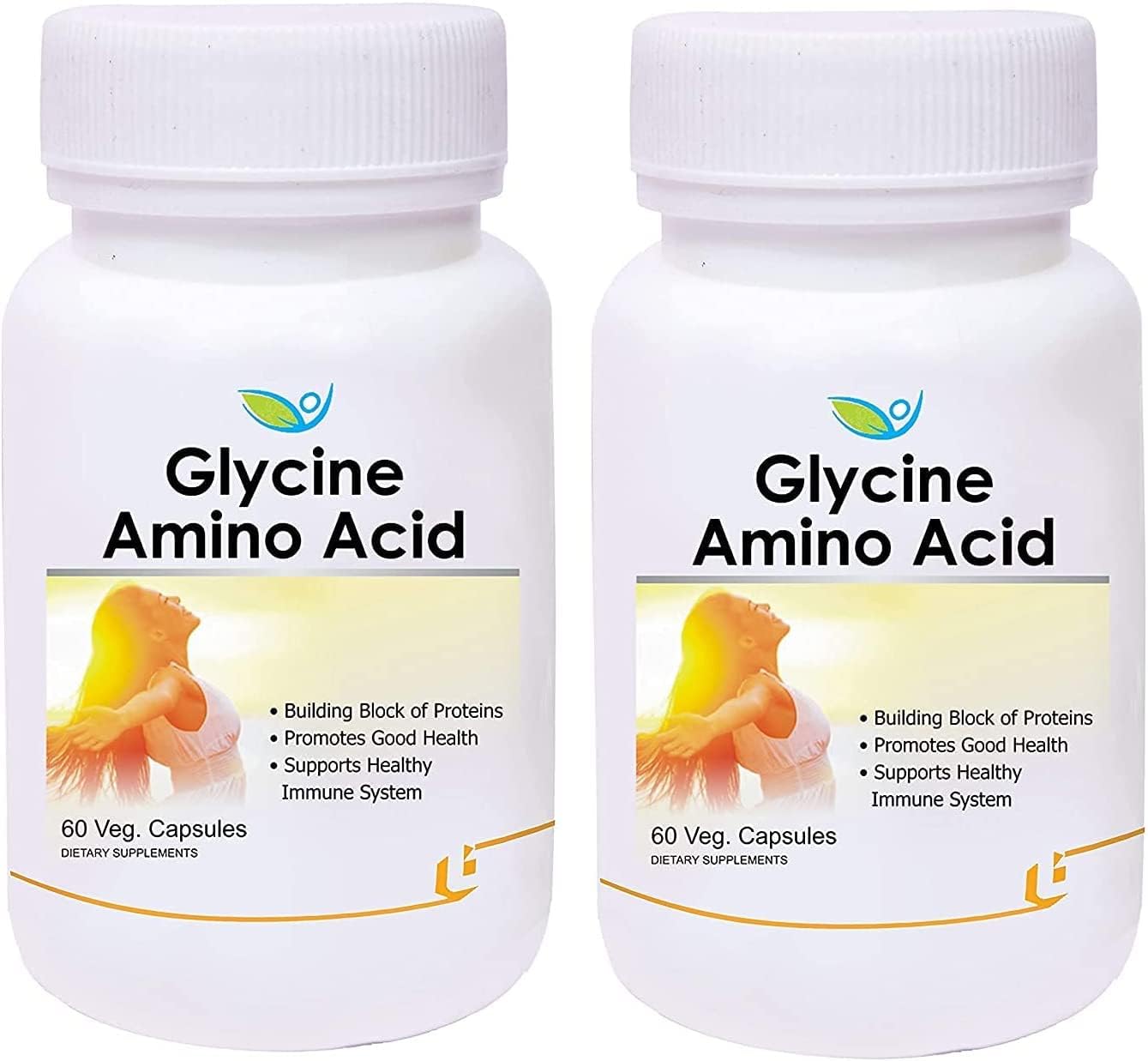 Pack of 2 BETT Biotrex Glycine Amino Acid Veg Capsules for Good Health - 60 Capsules