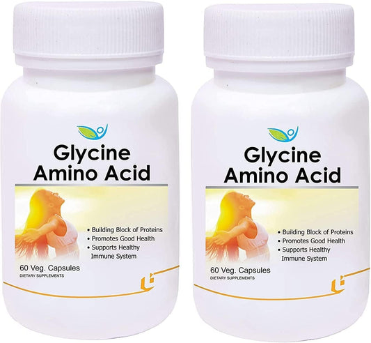 Pack of 2 BETT Biotrex Glycine Amino Acid Veg Capsules for Good Health - 60 Capsules