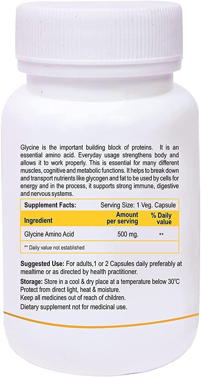 Pack of 2 BETT Biotrex Glycine Amino Acid Veg Capsules for Good Health - 60 Capsules