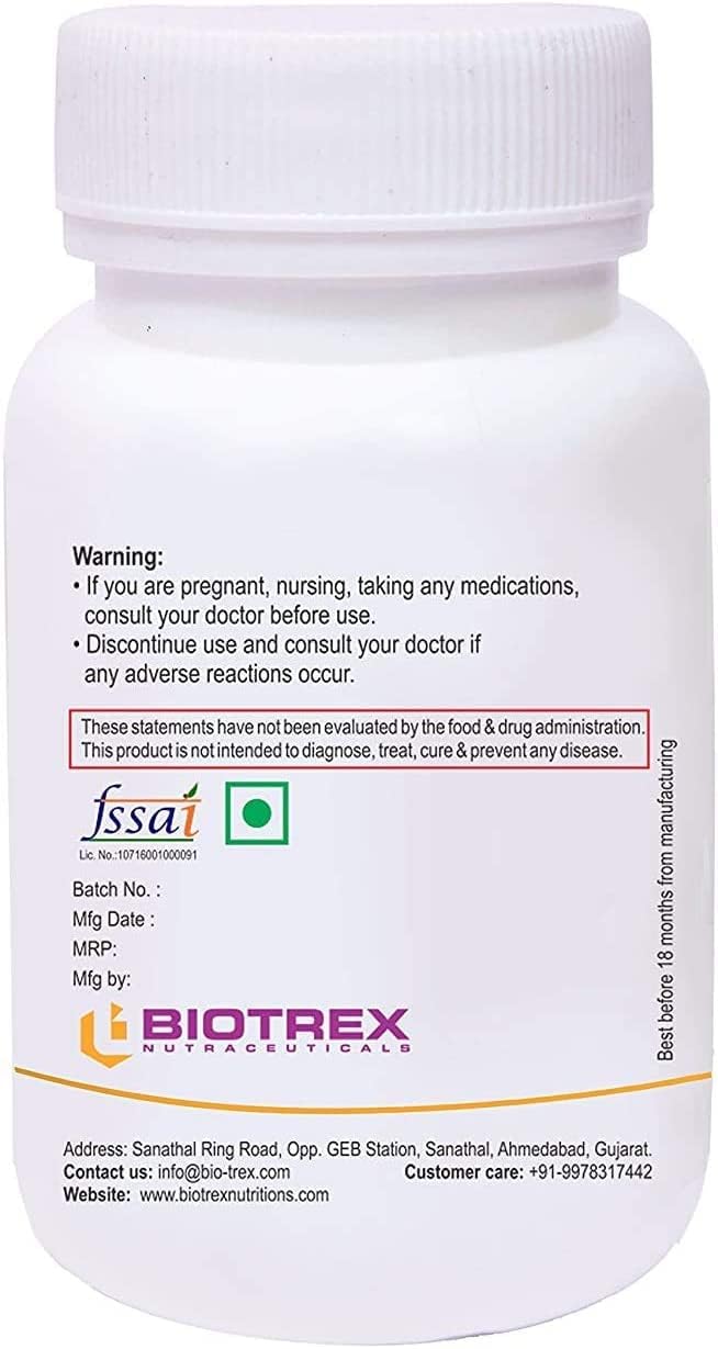 Pack of 2 BETT Biotrex Glycine Amino Acid Veg Capsules for Good Health - 60 Capsules