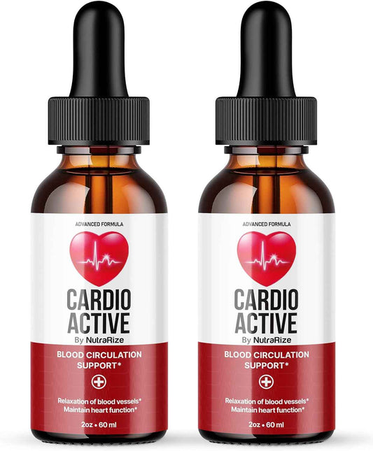 (Pack of 2 Cardio Active Drops, Advance Formula - Official Supplement Drops, All Natural Cardio Active Support for Blood Circulation, Reviews (60 Servings)