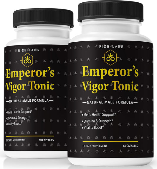 Pack of 2 Emperor's Vigor Tonic for Men - All-Natural Male Formula for Overall Health and Performance - 120 Capsules