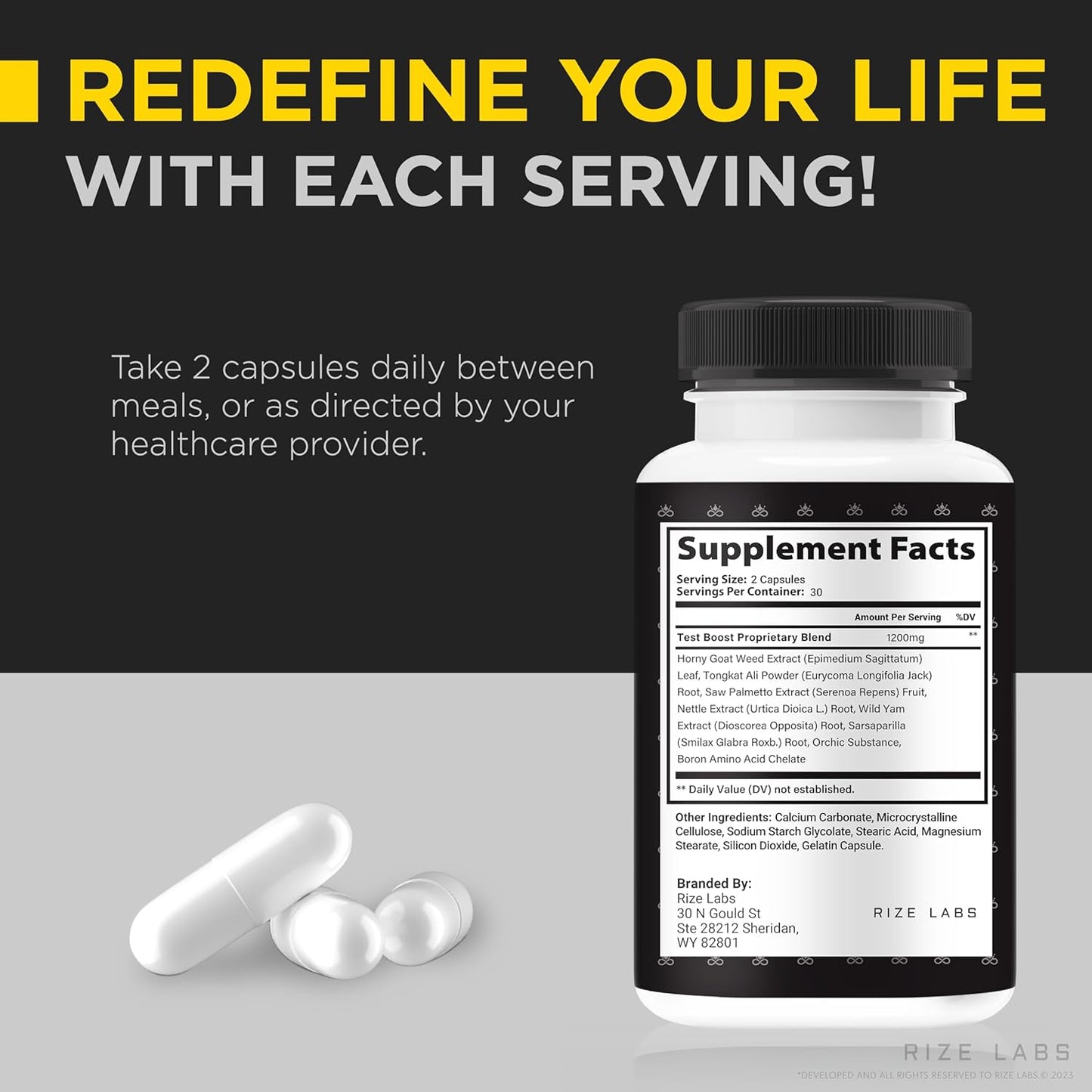Pack of 2 Emperor's Vigor Tonic for Men - All-Natural Male Formula for Overall Health and Performance - 120 Capsules