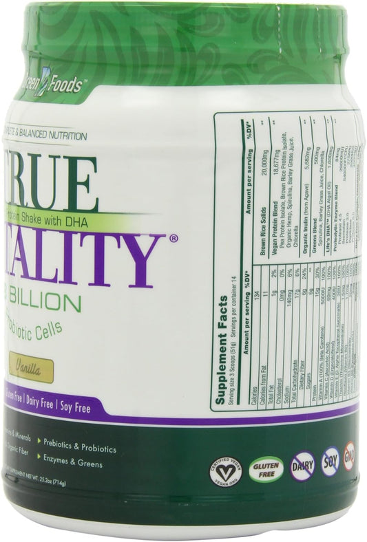 Pack of 2 Green Foods Vanilla True Vitality Plant Protein Shake - 25.2 Ounce