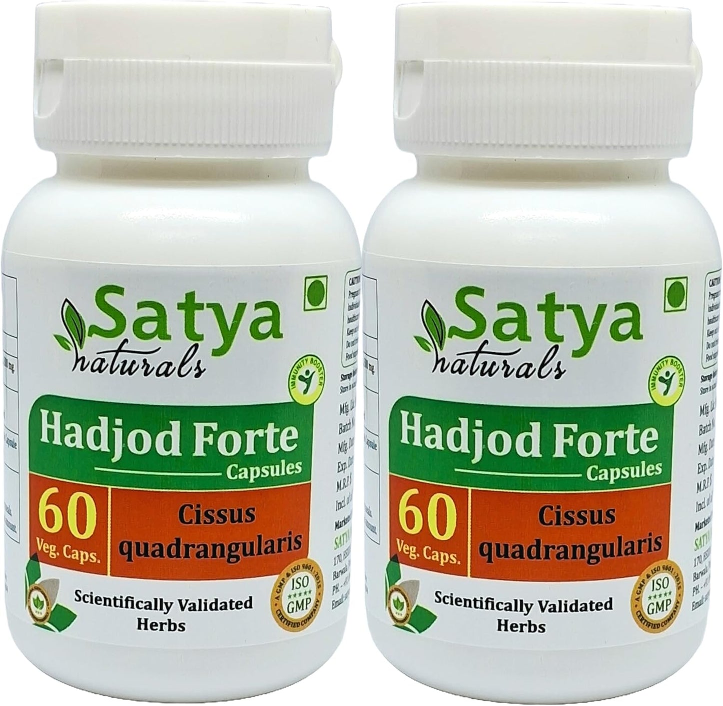 Pack of 2 Hadjod Capsules - 60 units x 500mg - Joint Health Support Supplement