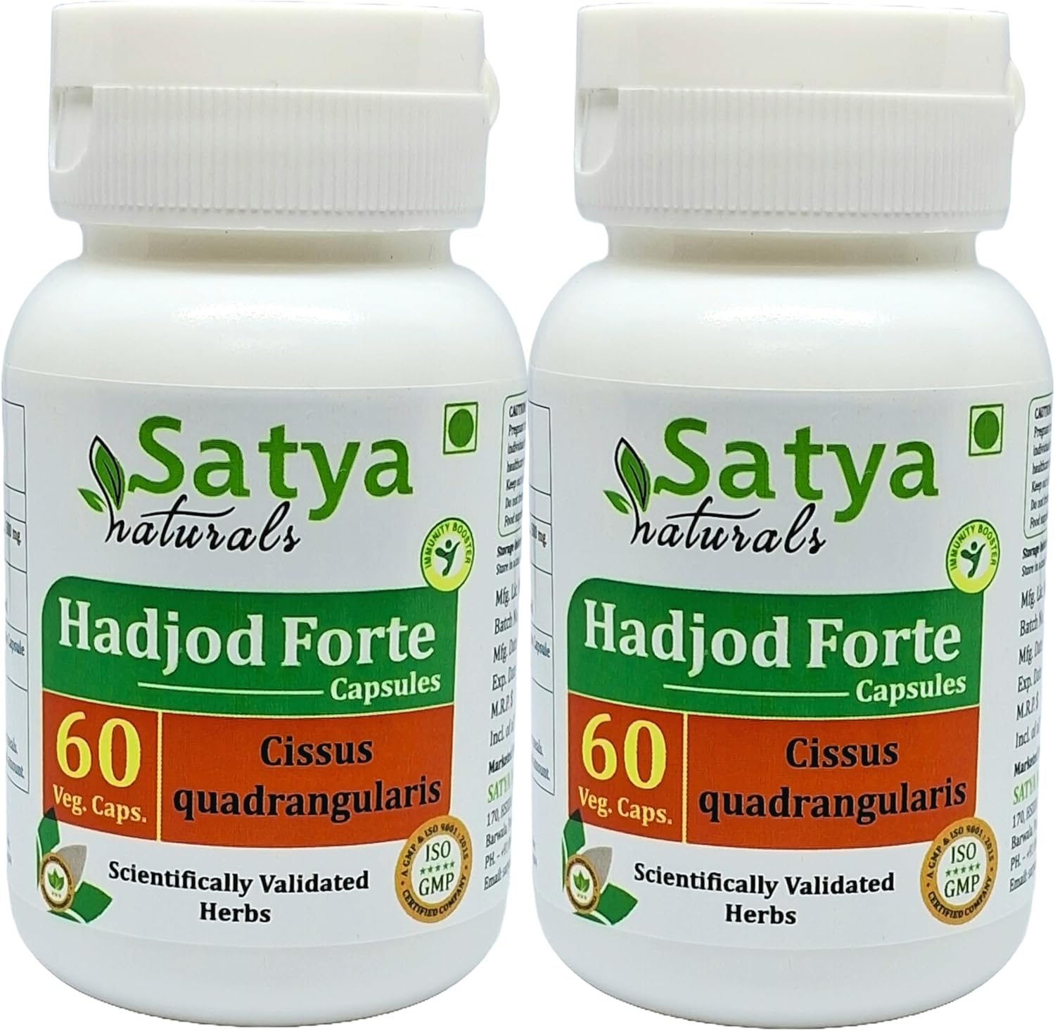 Pack of 2 Hadjod Capsules - 60 units x 500mg - Joint Health Support Supplement
