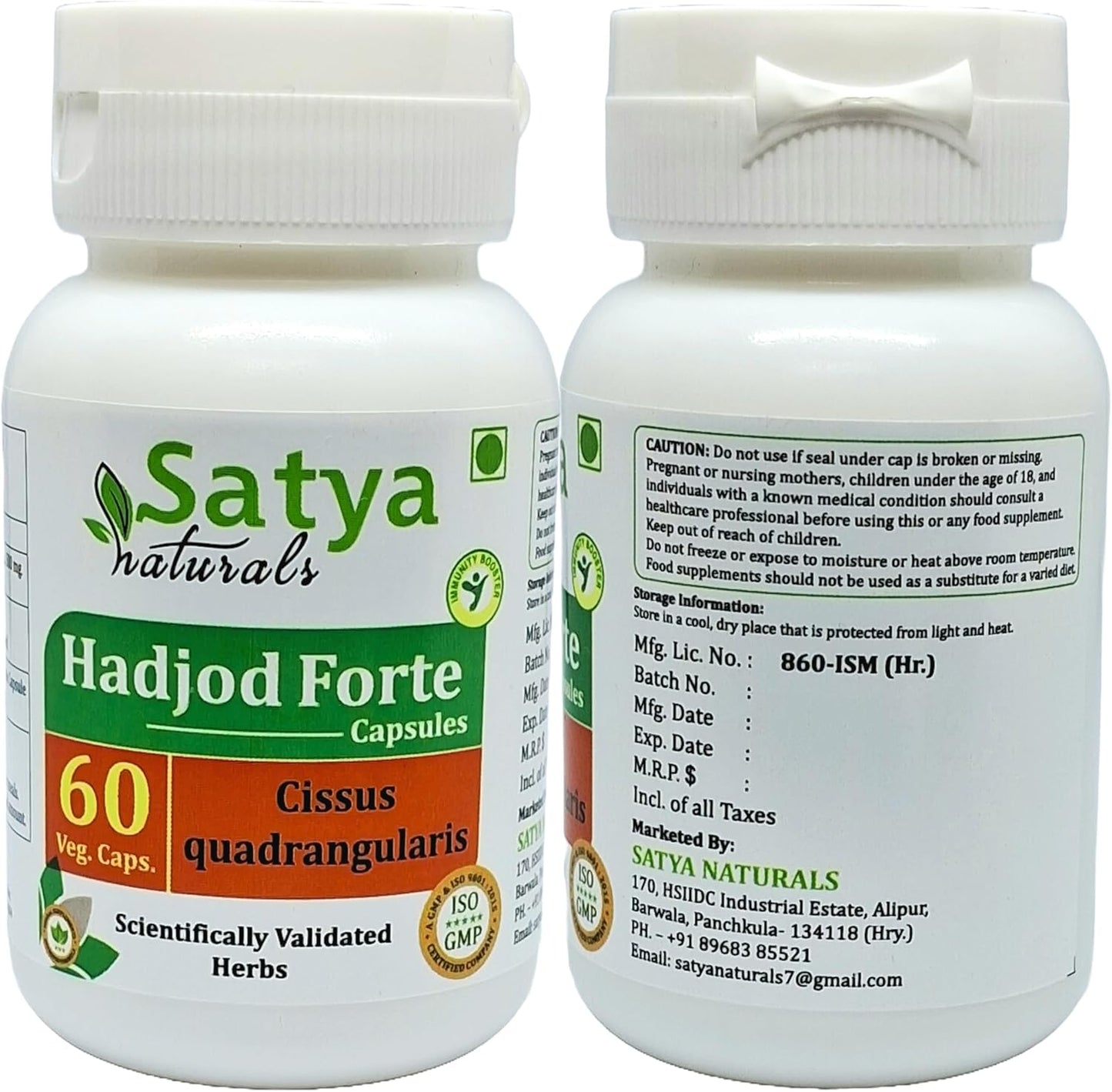 Pack of 2 Hadjod Capsules - 60 units x 500mg - Joint Health Support Supplement