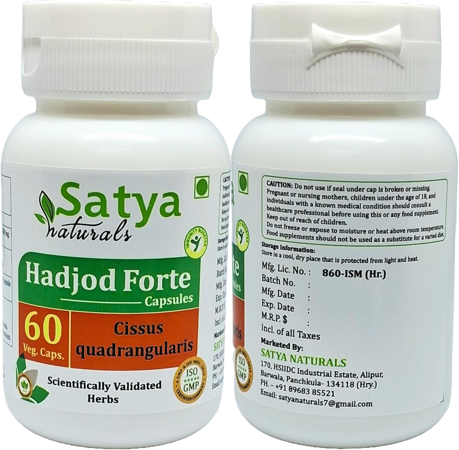 Pack of 2 Hadjod Capsules - 60 units x 500mg - Joint Health Support Supplement