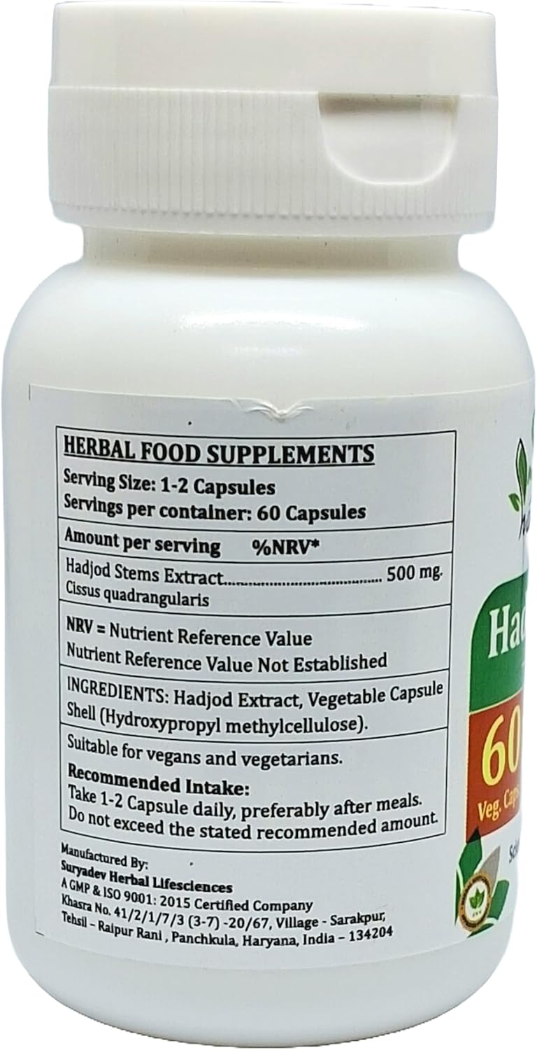 Pack of 2 Hadjod Capsules - 60 units x 500mg - Joint Health Support Supplement